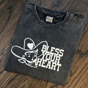 chicka-d 'Bless Your Heart' Short Sleeve Tee in Charcoal
